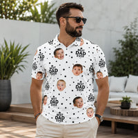 Best Dad Ever Custom Cute Kid Face Father's Day - Personalized Polo Shirt | Funny Dad Gift