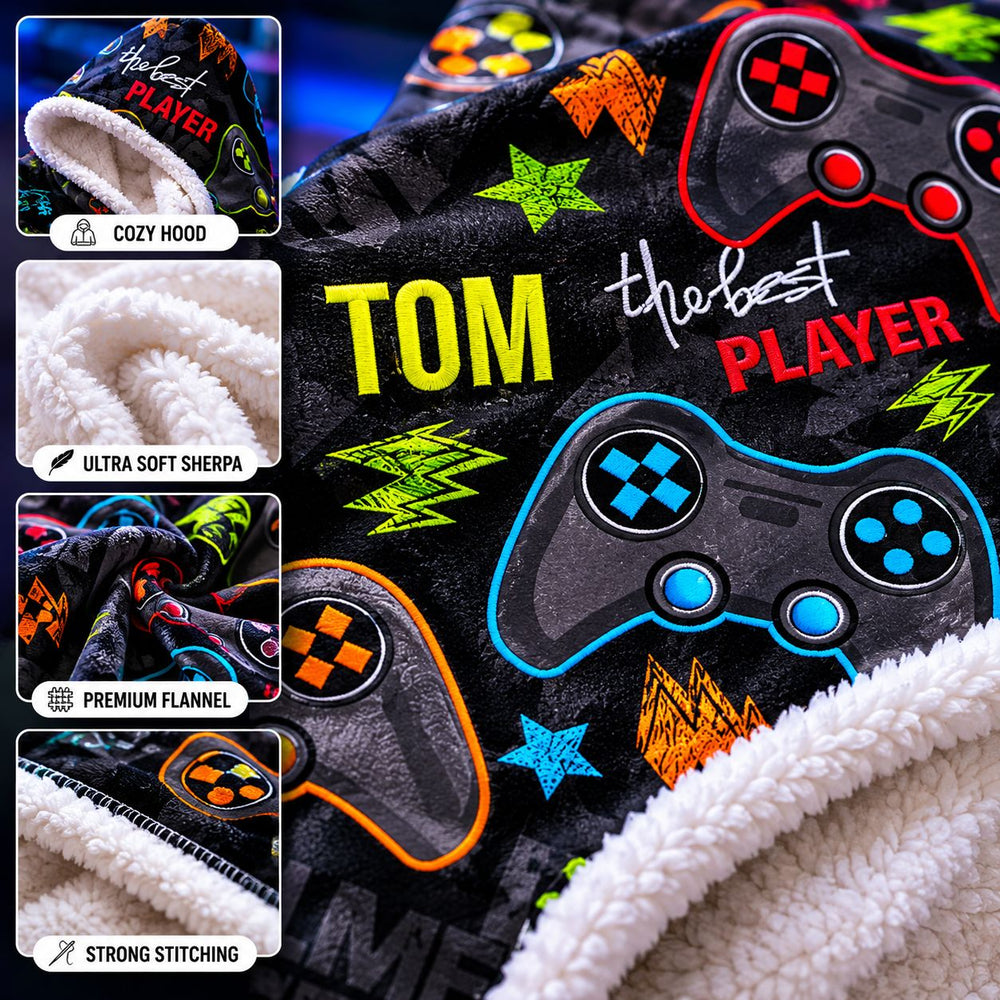 The Best Player Custom Name - Personalized Blanket Hoodie