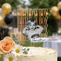 Personalized Birthday Childhood Photo Cake Topper - Custom Photo Cake Decoration