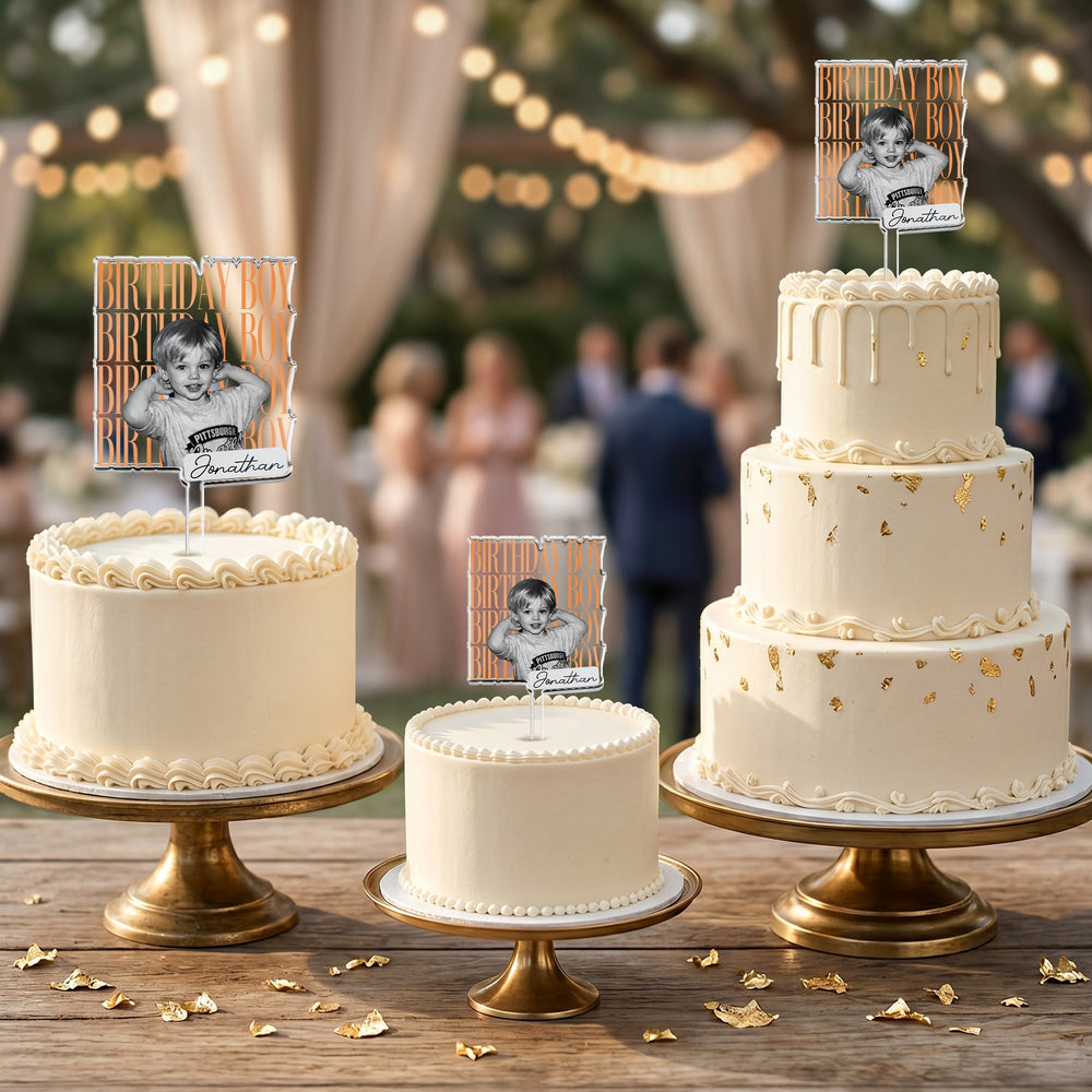 Personalized Birthday Childhood Photo Cake Topper - Custom Photo Cake Decoration
