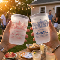 Custom Photo Wedding Venue Illustration - Personalized Cups