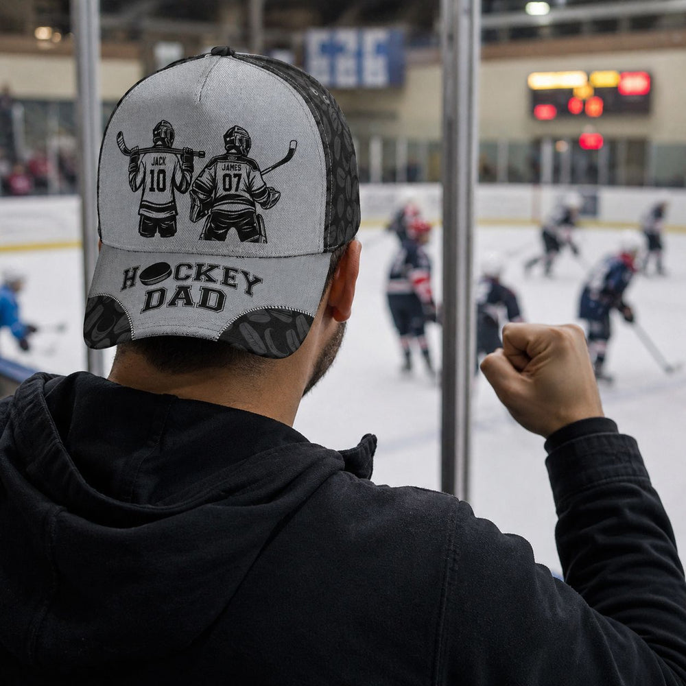 Father's Day Gifts, Hockey Dad, Grandpa - Personalized Cap | Cool Sports Gift For Hockey Lovers