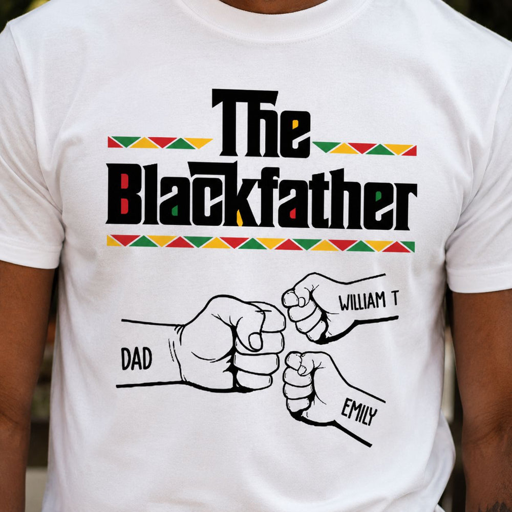 The Black Father Fist Bump Father's Day Gift For Dad, Husband - Personalized Shirt
