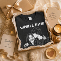 Custom Photo Couple Sketch Line Art - Personalized Shirt