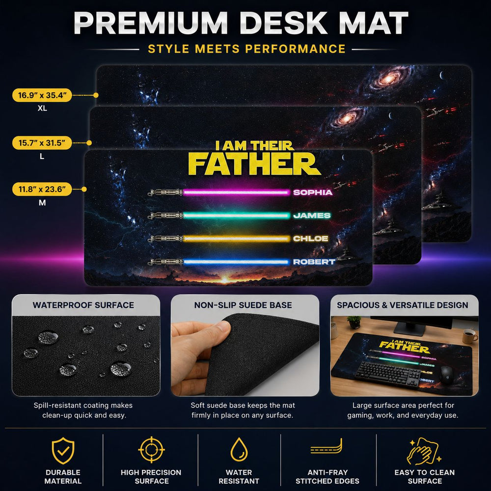 I Am Their Father Kids' Names - Personalized Desk Mat