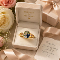 Custom Photo Ring With Birthstones Gift For Her - Personalized Ring | Meaningful Jewelry Gift