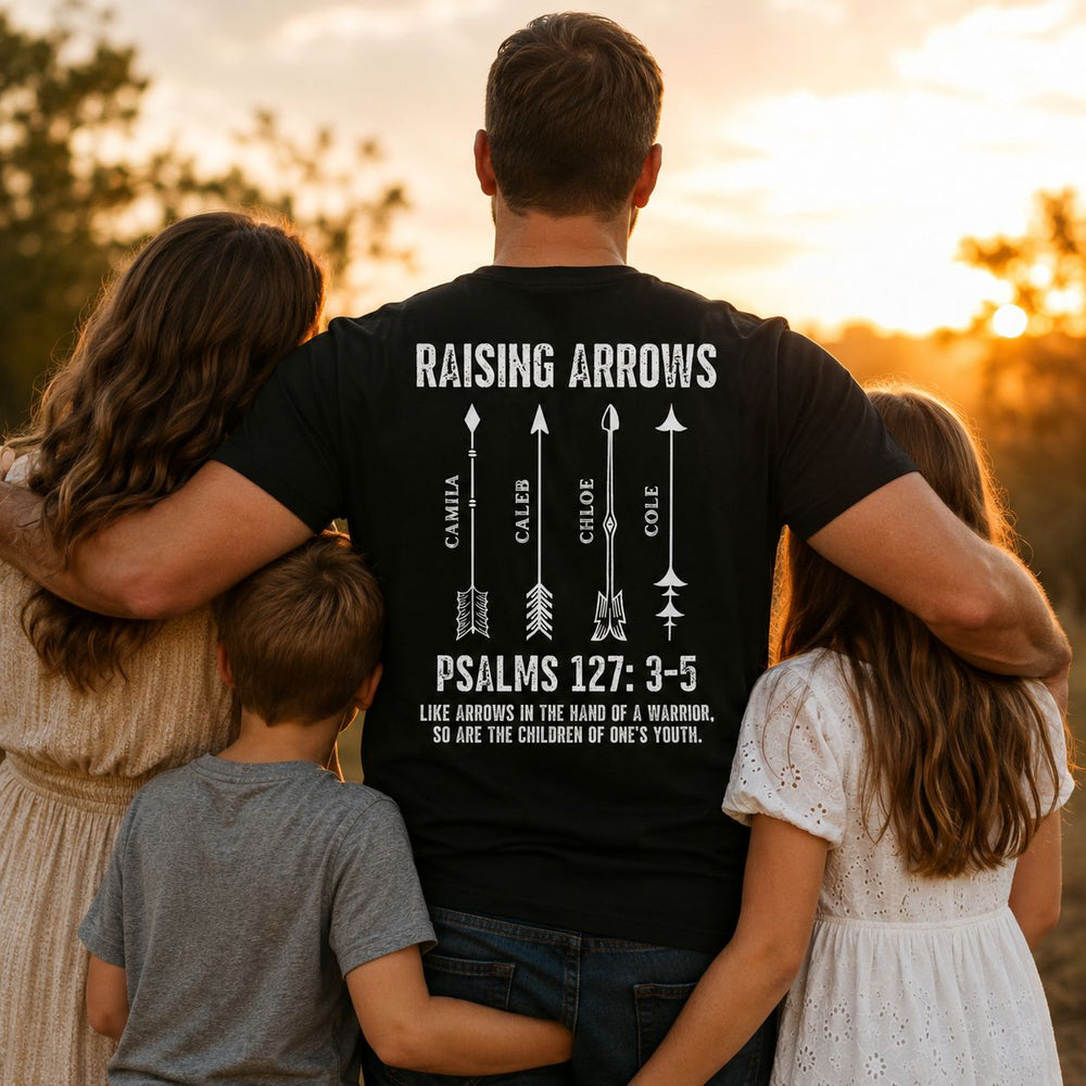 Raising Arrows Christian Dad Kids' Names - Personalized Shirt