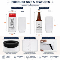 Wedding Can Cooler Favor Custom Pet Photo Sketch Line Art - Personalized Can Cooler | Custom Pet Wedding Favor