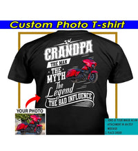 Funny Personalized Motorcycle T-Shirt – Cool Gift for Biker Grandpa, Custom Touring Bagger Bike Tee - PSMN2DTS000023