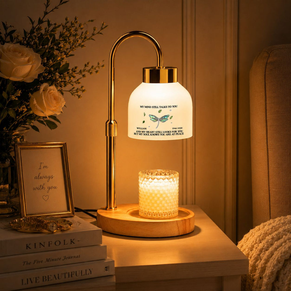 Memorial Gift My Mind Still Talks To You - Personalized Candle Warmer | Sympathy Keepsake To Honor Loved Ones