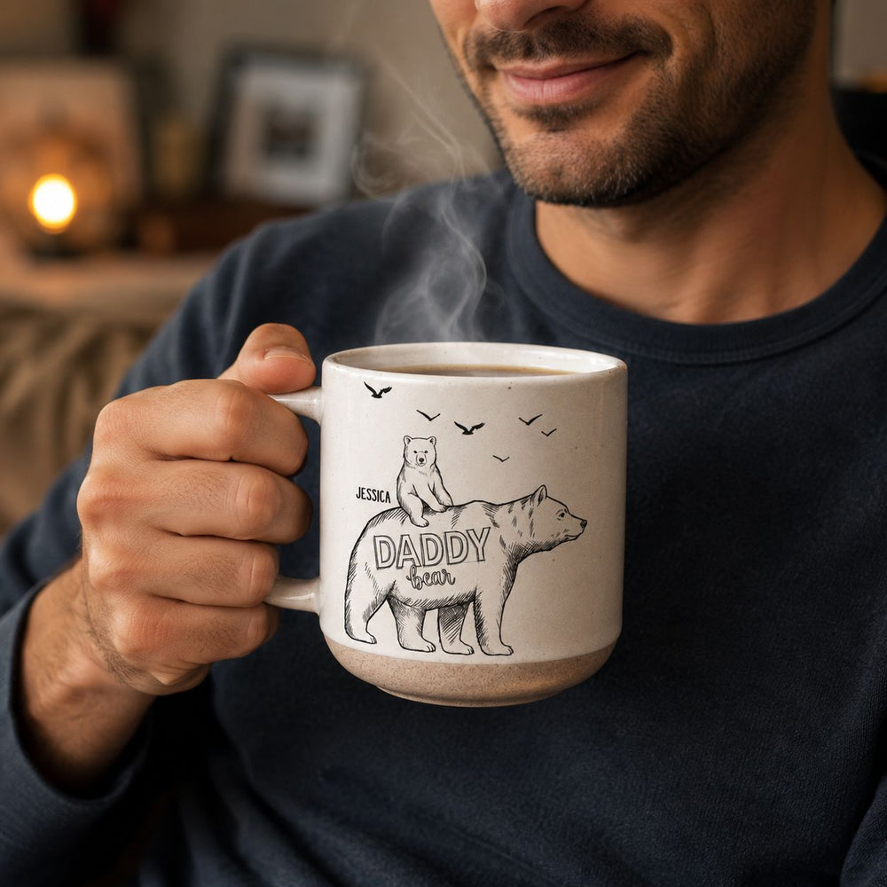 Papa Bear Sketch Art Custom Father's Day Gift For Dad, Husband, Grandpa - Personalized Mug | Meaningful Papa Bear