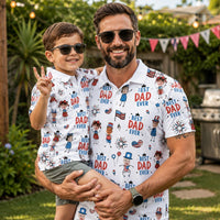 Best Dad Ever USA Flag - Personalized Polo Shirt | Custom American Flag Father’s Day Golf Polo