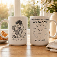 The Moment You Became My Dad Sketch Line Art Father's Day - Personalized Mug | Meaningful Dad Keepsake