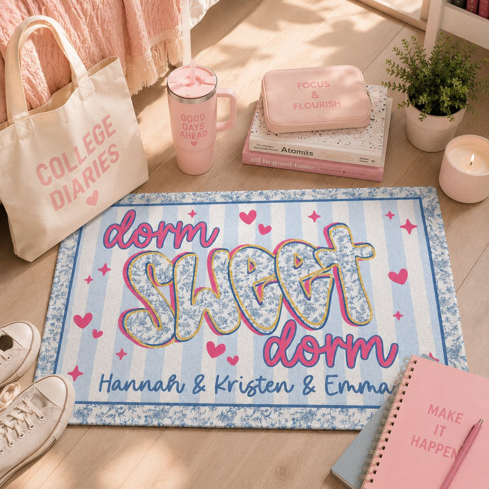 Dorm Sweet Dorm - Personalized Doormat | Cute College Dorm Decor