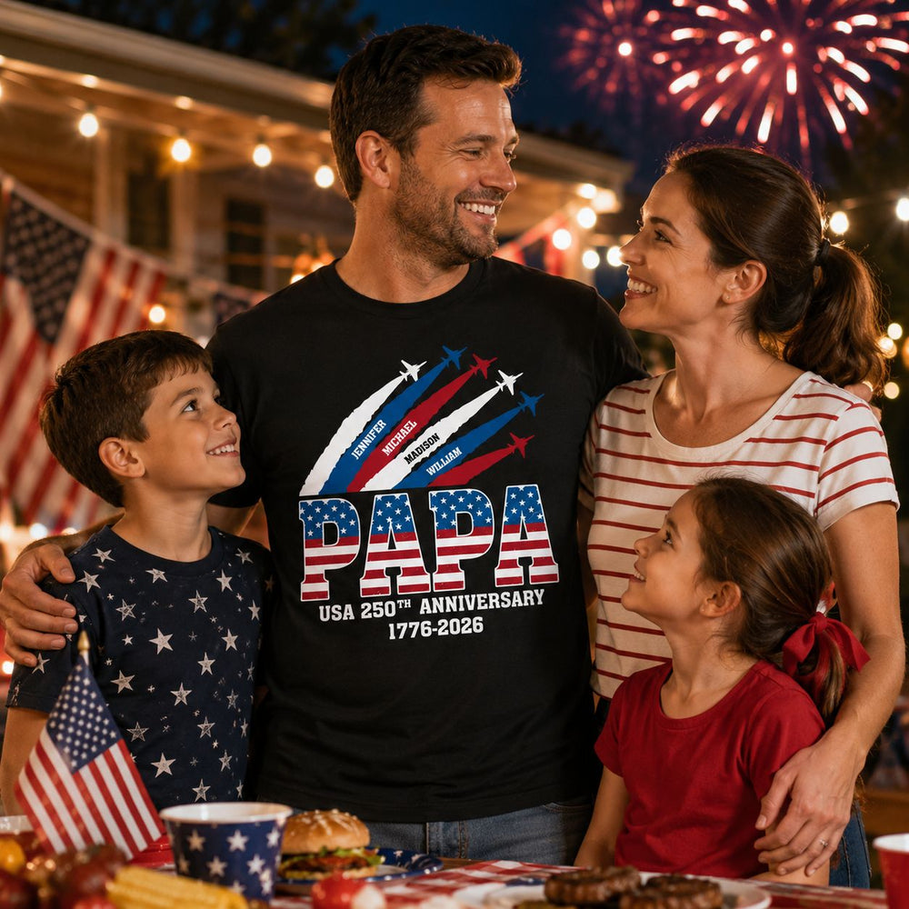 America 250th Anniversary Dad Grandpa - Personalized Shirt