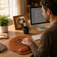Custom Photo Sketch Line Art Father's Day - Personalized Mouse Pad | Custom Desk Gift
