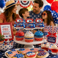 Party Like It's 1776 - Personalized Cupcake Toppers | Fun Patriotic Party Decor For USA Celebrations