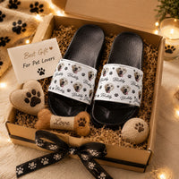 Custom Pet Photo With Name & Paw Print - Personalized Sandals | Pet Lover Gift