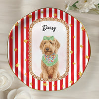 Personalized Cartoon Pet Photo Jewelry Dish – Custom Vintage Dog & Cat Mom Ceramic Ring Tray