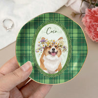Personalized Cartoon Pet Photo Jewelry Dish – Custom Vintage Dog & Cat Mom Ceramic Ring Tray