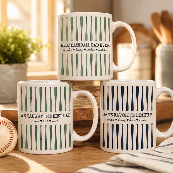 Baseball Dad Custom Name - Personalized Mug