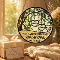 The Date We Became Mr. & Mrs. - Personalized Window Hanging Suncatcher