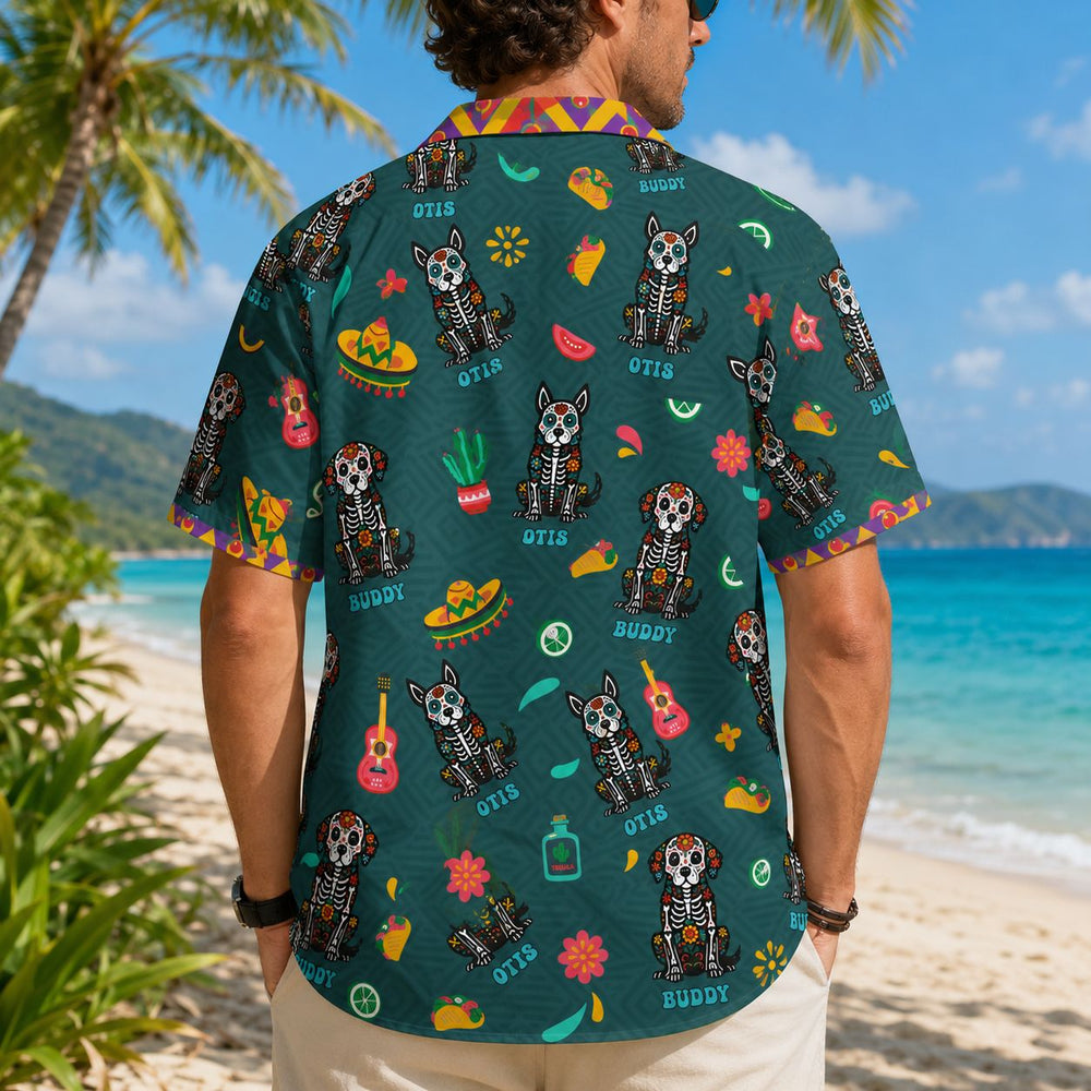 Day Of The Dead Dog Cat - Personalized Hawaiian Shirt