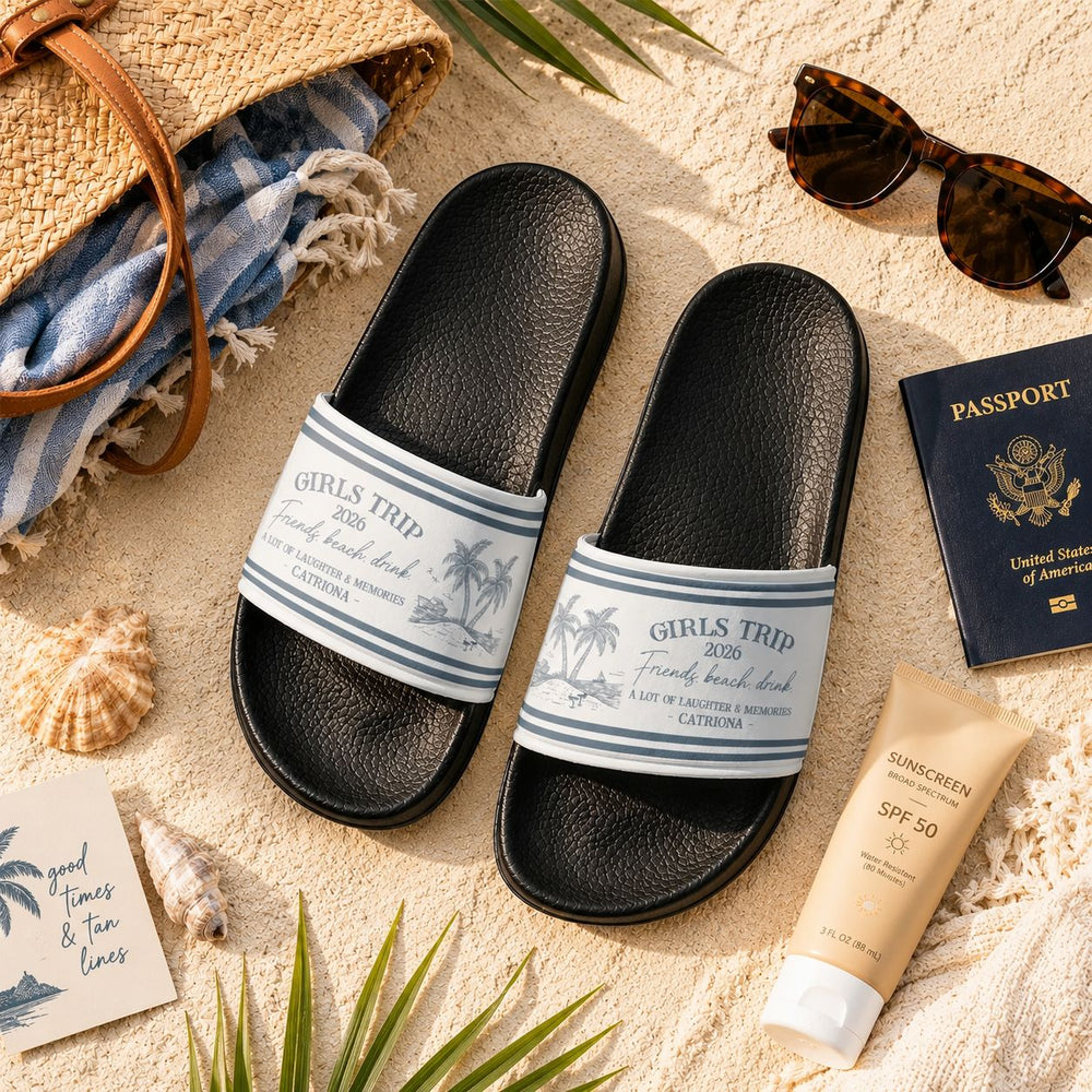 Girls Trip Summer - Personalized Sandals | Fun Beach Vacation Gift