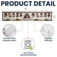 Personalized 250 Years of Freedom Table Runner, Custom Family Name Patriotic Christmas Dining Decor