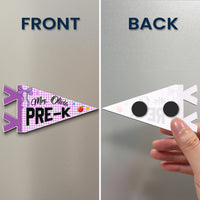 Personalized Colorful Teacher Grade & Name Pennant – Custom Acrylic Magnet Gift