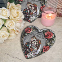 Personalized Day Of The Dead Couple Portrait Slate Garden Stone – Custom Hasta La Muerte Gift