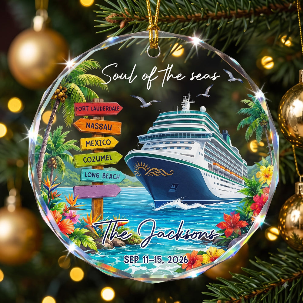 Custom Cruise Trip Christmas Ornament - Personalized Family Travel Gift
