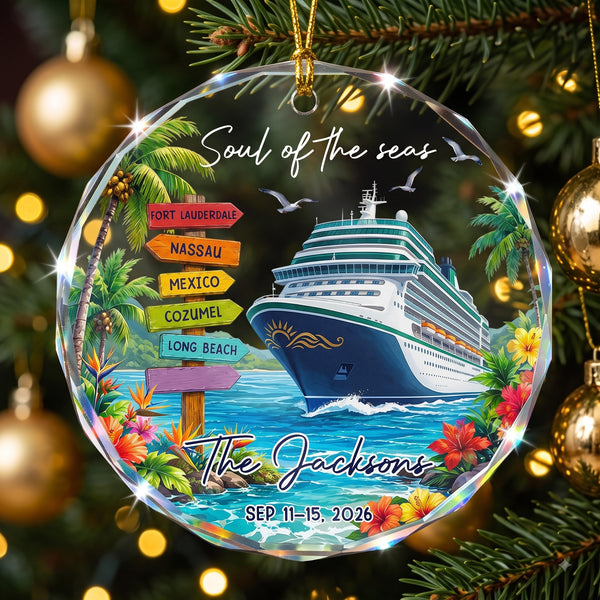 Custom Cruise Trip Christmas Ornament - Personalized Family Travel Gift