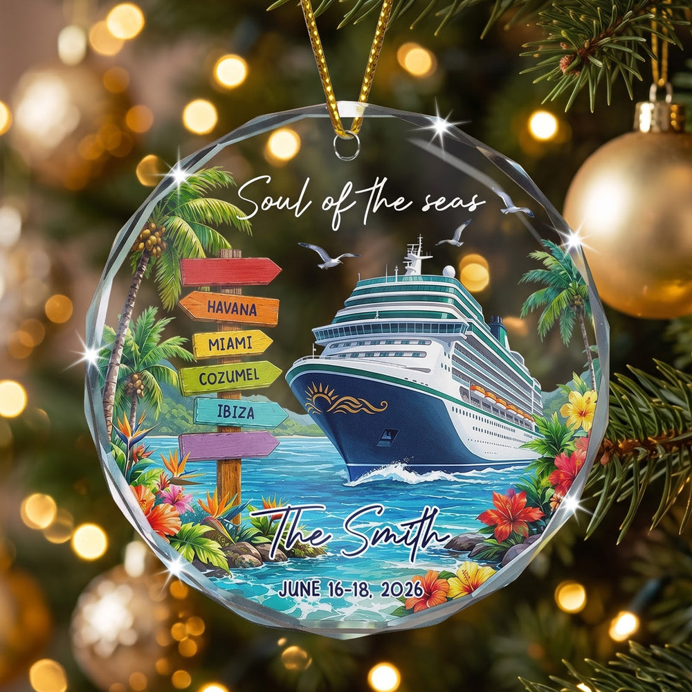 Custom Cruise Trip Christmas Ornament - Personalized Family Travel Gift