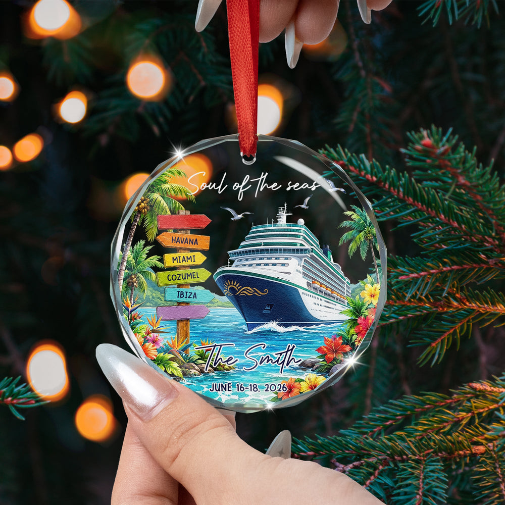 Custom Cruise Trip Christmas Ornament - Personalized Family Travel Gift