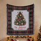 Personalized Christmas Tree Woven Blanket - Custom Family Name Throw