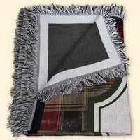 Personalized Christmas Tree Woven Blanket - Custom Family Name Throw