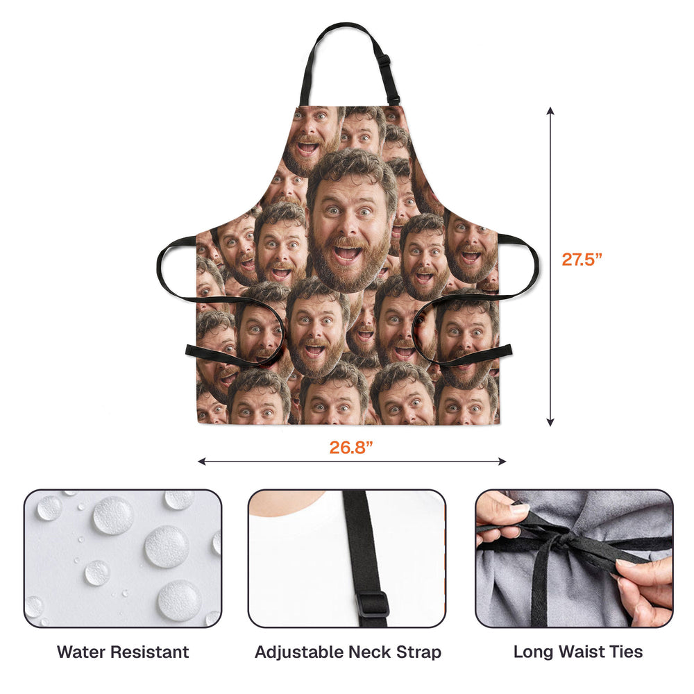 Personalized Funny Face Apron – Custom Photo Kitchen & BBQ Apron Gift