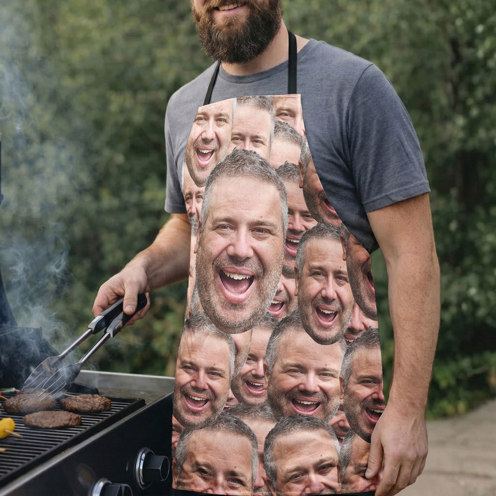 Personalized Funny Face Apron – Custom Photo Kitchen & BBQ Apron Gift