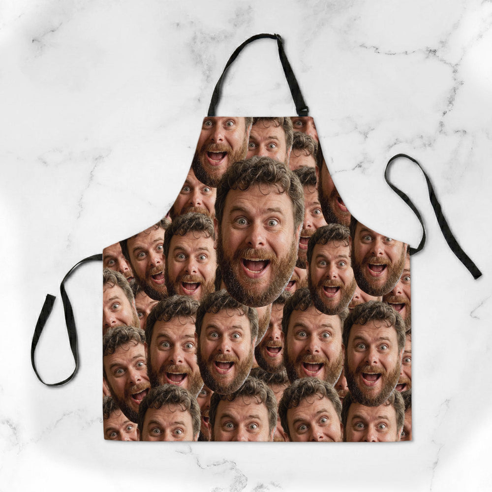 Personalized Funny Face Apron – Custom Photo Kitchen & BBQ Apron Gift
