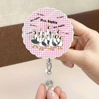 Personalized Funny Seagulls Acrylic Badge Reel – Custom Teacher Name Retractable ID Card Holder Gift