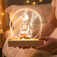 Personalized Baseball Player Name & Number Acrylic LED Night Light