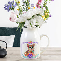 Custom Pet Portrait Day Of The Dead Mexican Hispanic Ofrenda Decor - Personalized Vase