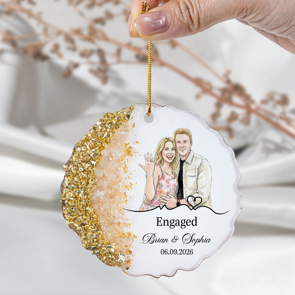 Custom Photo Wedding & Engagement – Personalized Resin Ornament