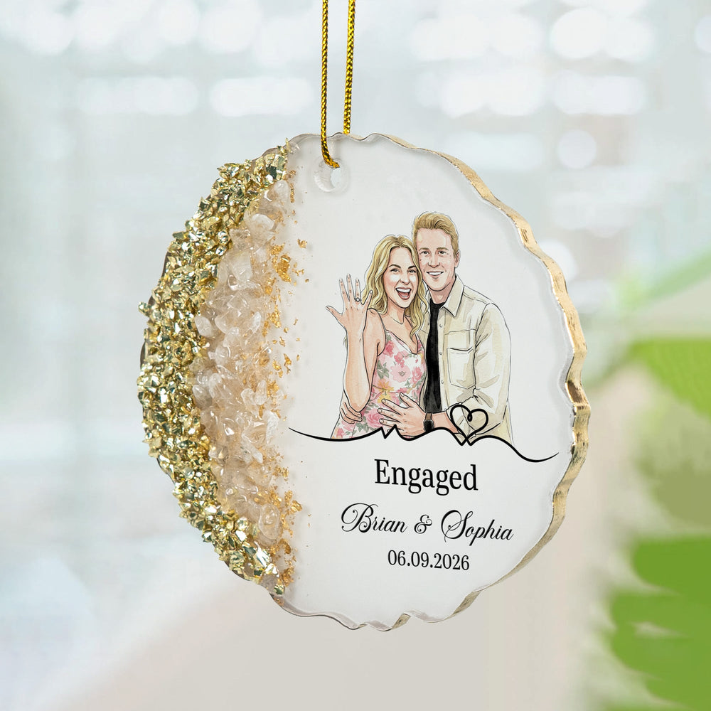 Custom Photo Wedding & Engagement – Personalized Resin Ornament