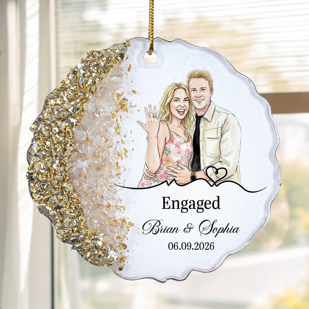 Custom Photo Wedding & Engagement – Personalized Resin Ornament