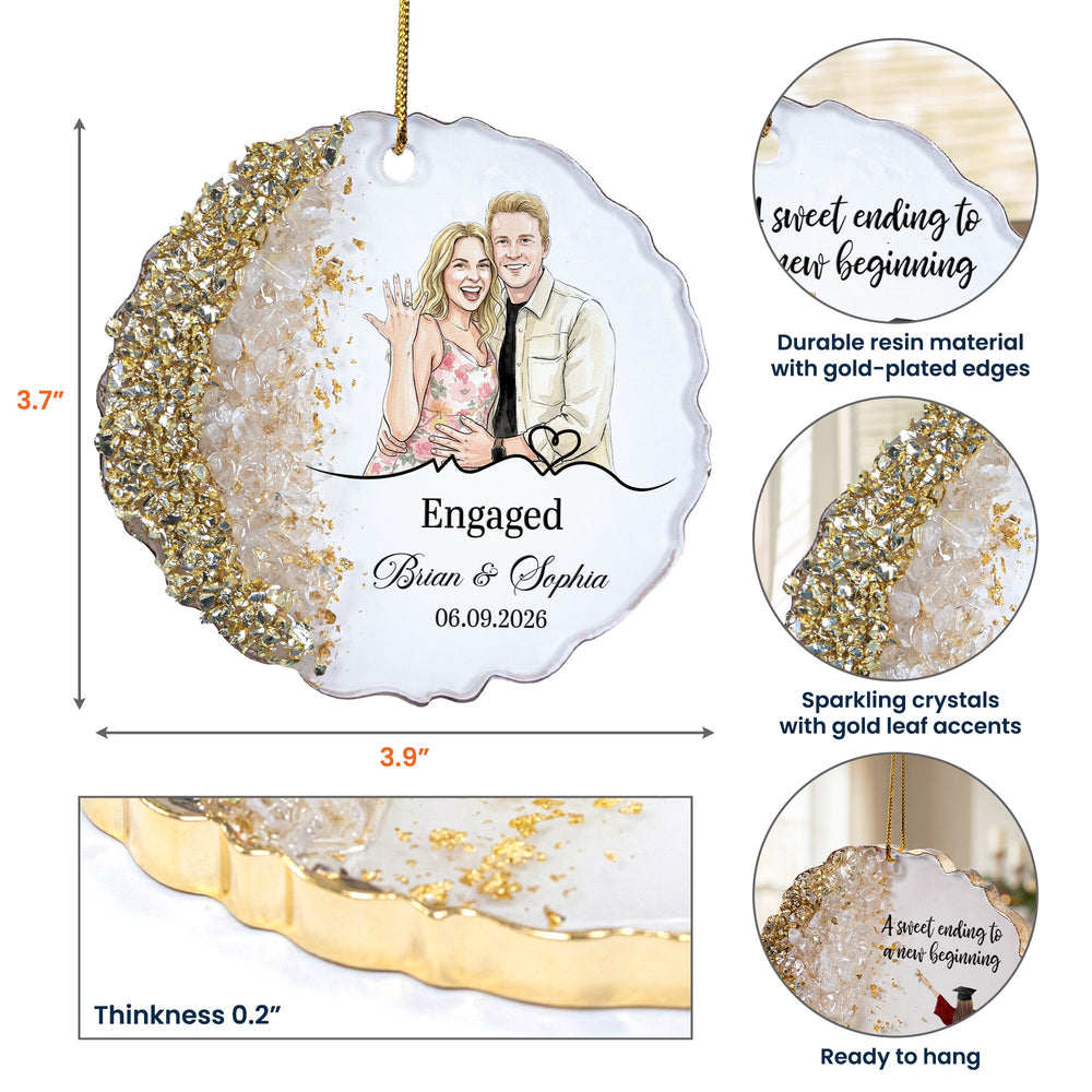 Custom Photo Wedding & Engagement – Personalized Resin Ornament
