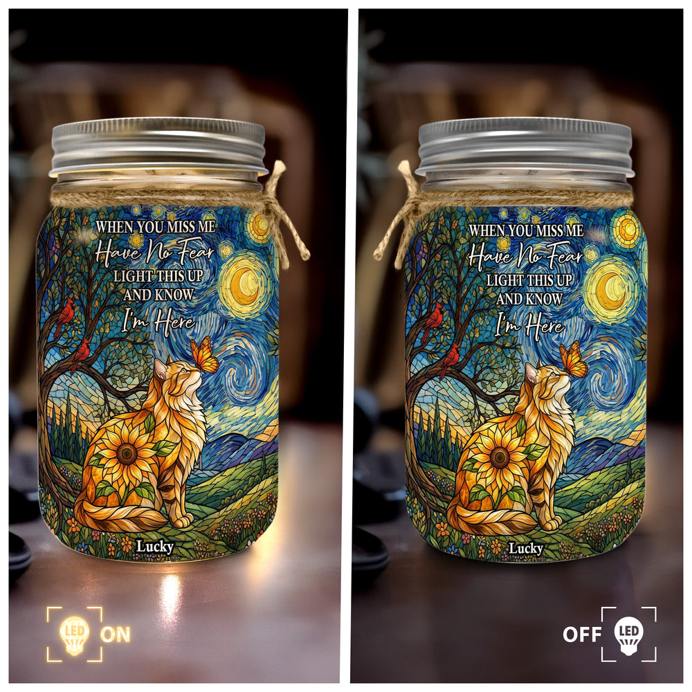 Custom Photo Pet Memorial Stained Glass Sunflower - Personalized Night Light