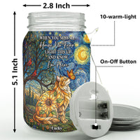 Custom Photo Pet Memorial Stained Glass Sunflower - Personalized Night Light