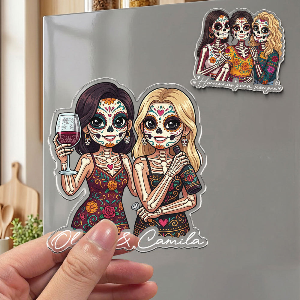 Custom Portrait Amigas Por Siempre, Regalo De Gracias Para Amiga - Personalized Magnet